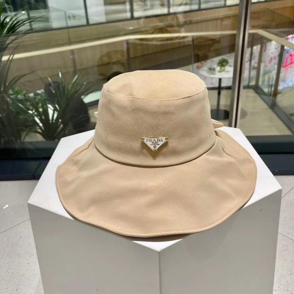 Prada Nylon Bucket Hat with Bow